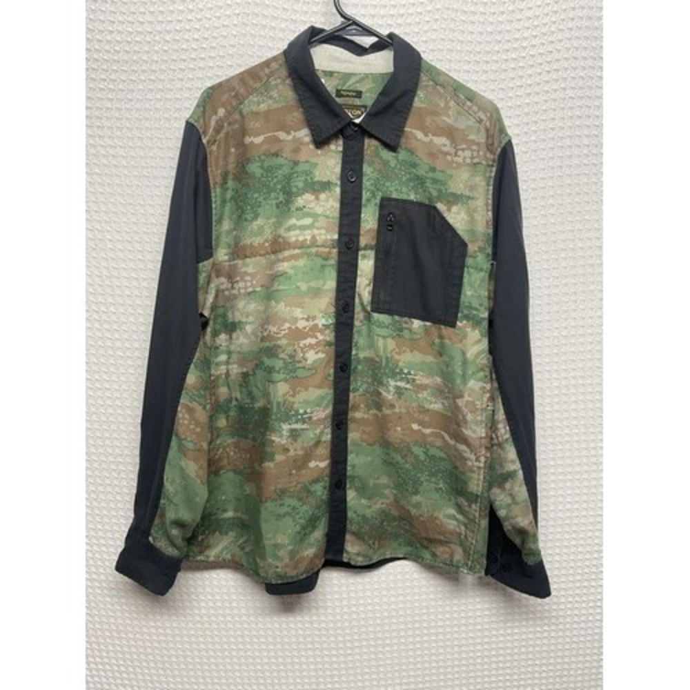 VTG Burton Durable Goods DryRide Camo Green Button Up Flannel Shirt Men XL China